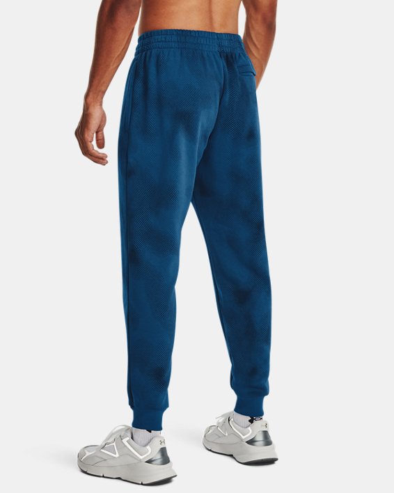 Men's UA Rival Fleece Printed Joggers in Blue image number 1